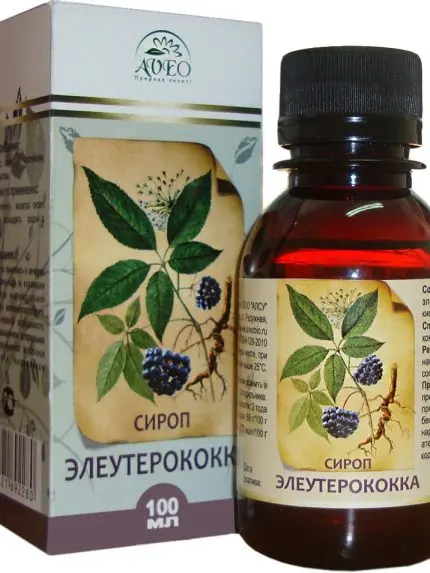 Elevterokok sirup (primerno za otroke)