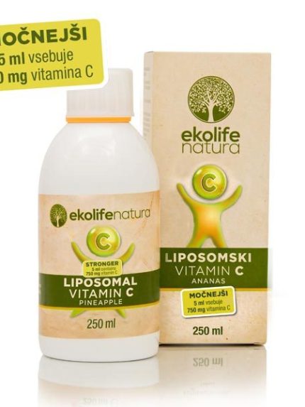 Ekolife natura Liposomski vitamin C (750mg) ananas, 250 ml