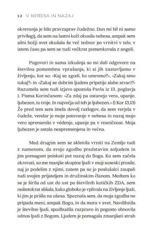 V nebesa in nazaj: Resnična zgodba zdravnice o obsmrtni izkušnji, nebesih, angelih in vrnitvi v življenje - slika 5