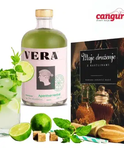 Knjiga Moje druženje z rastlinami in Vera Aperitivø Herbal, Knjigarna Cangura